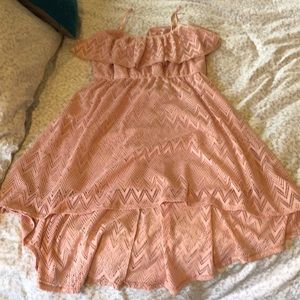 High Low pink lace dress